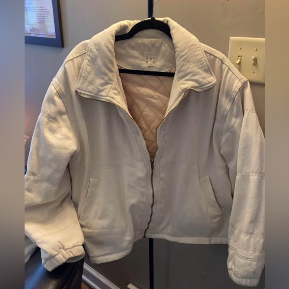 POL Women's Cream Bomber Jacket